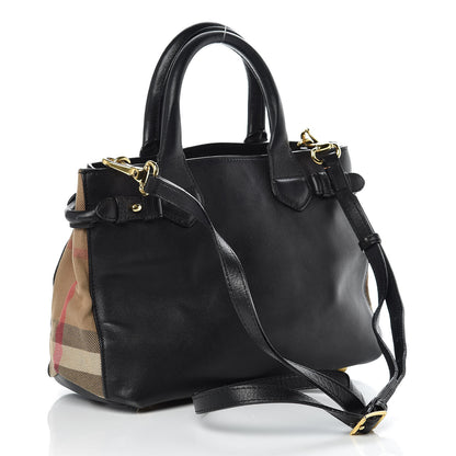 Burberry Smooth Calfskin House Check Baby Banner Tote Black 4 of 22