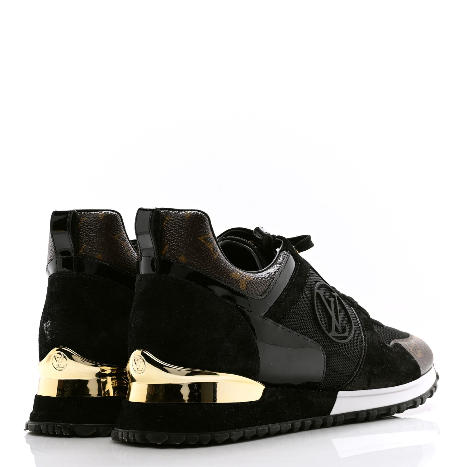 Louis Vuitton Suede Monogram Run Away Sneakers 41 Black 4 of 9
