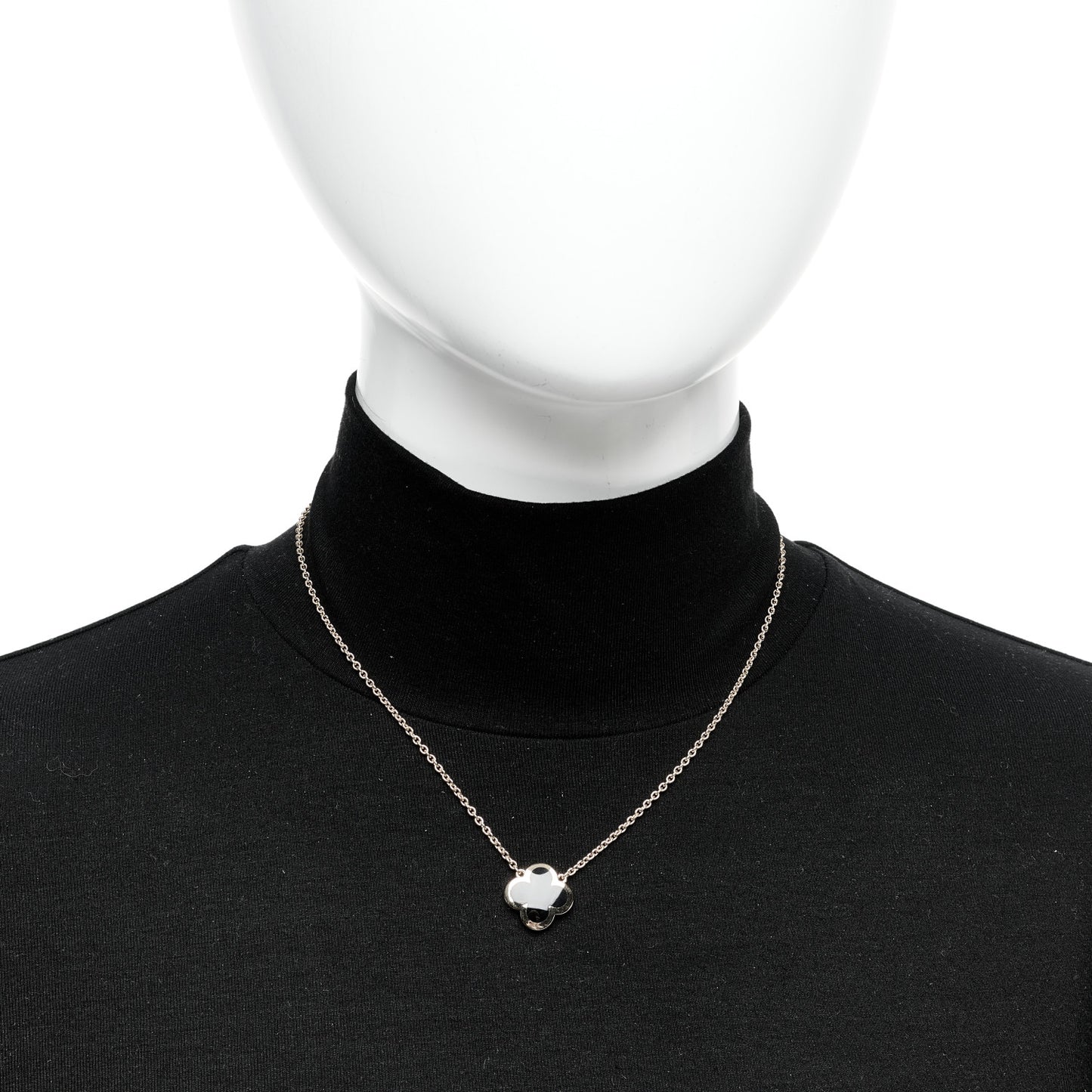 18K Yellow Gold Black Onyx Pure Alhambra Pendant Necklace