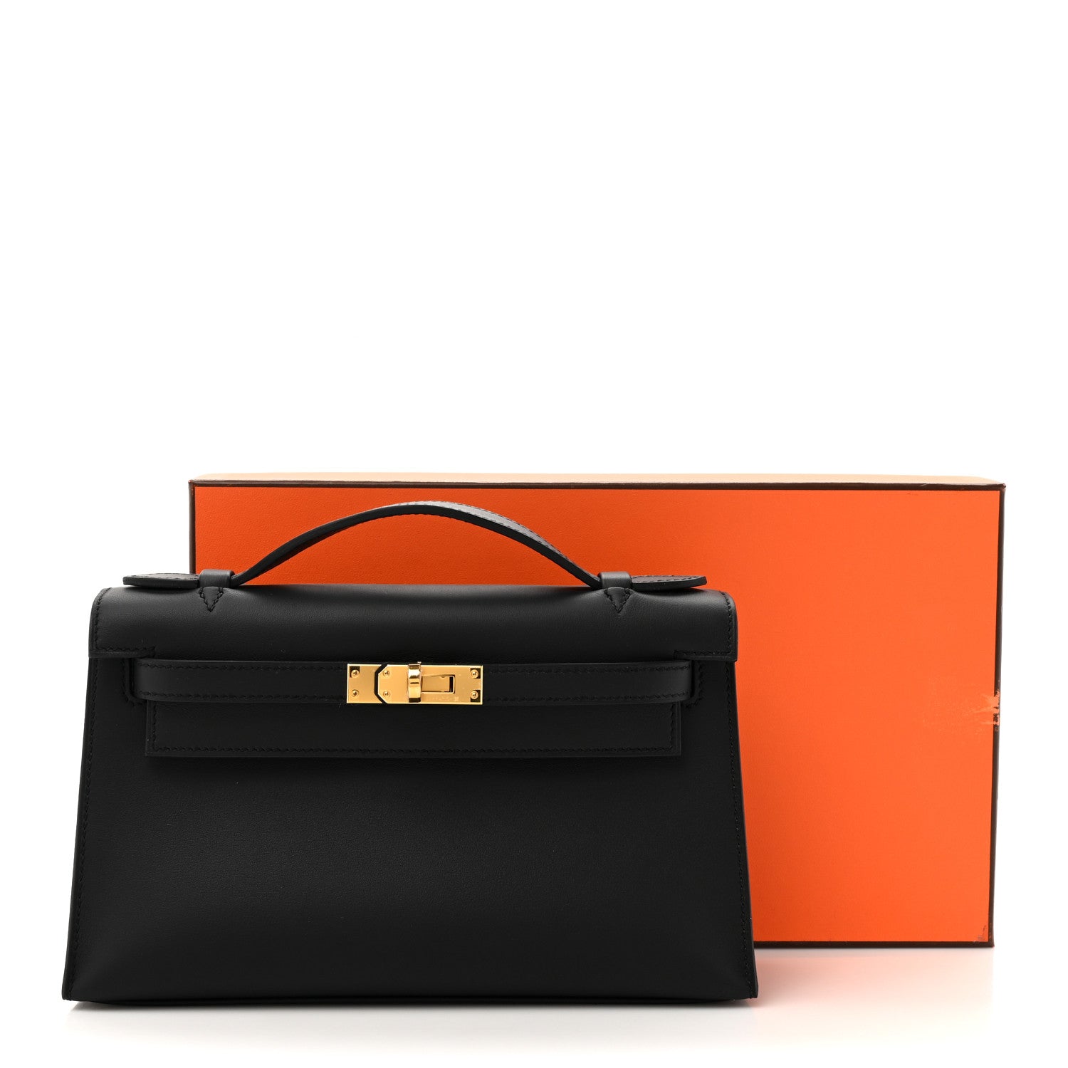 Hermes Swift Kelly Pochette Clutch Black 8 of 8