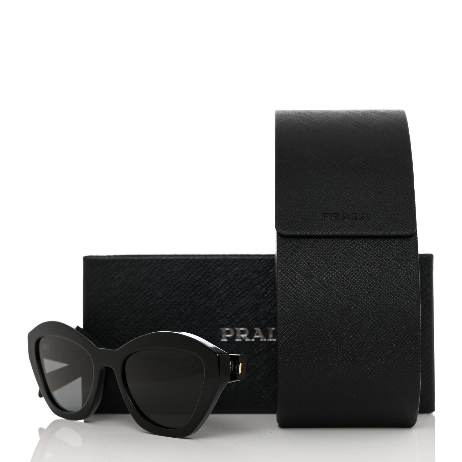 Prada Acetate Logo Sunglasses SPR A02-F Black 8 of 8