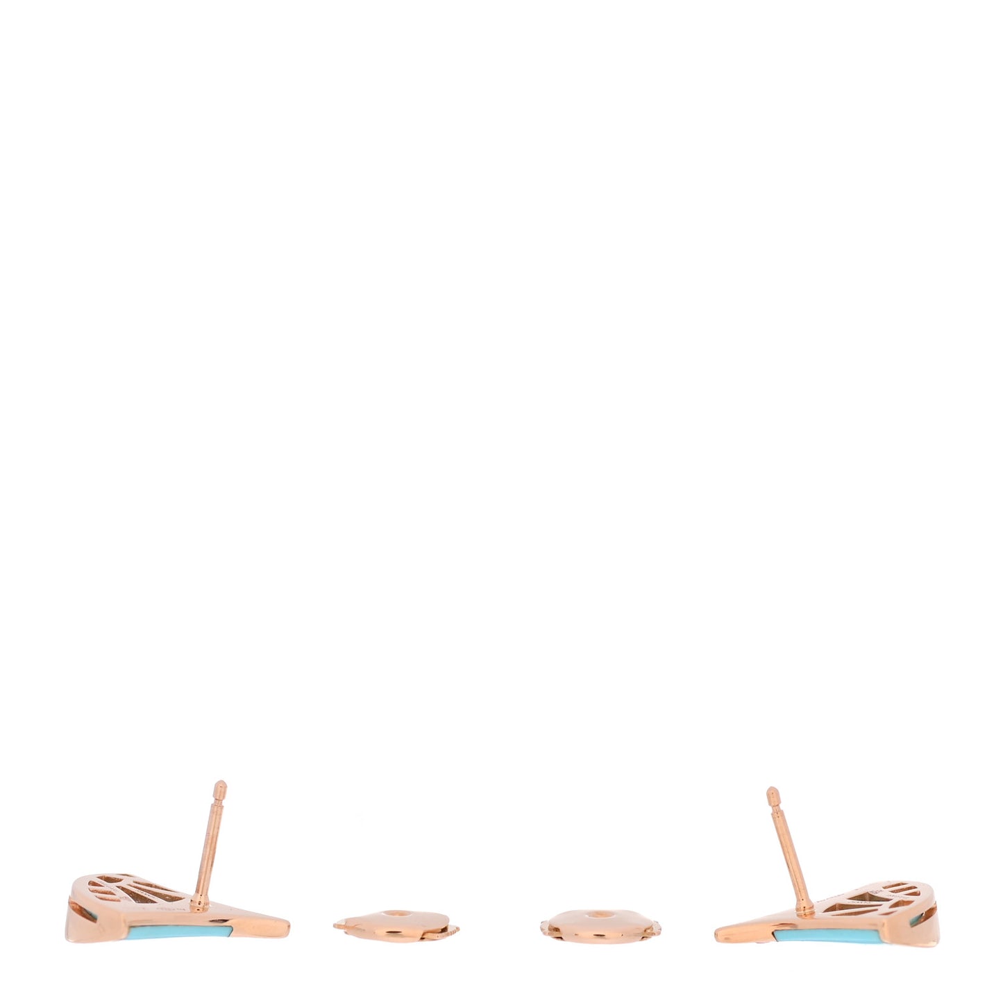 18K Rose Gold Diamond Turquoise Divas' Dream Stud Earrings