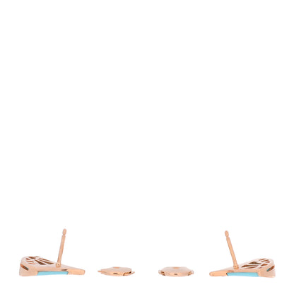 Bulgari 18K Rose Gold Diamond Turquoise Divas' Dream Stud Earrings 3 of 5