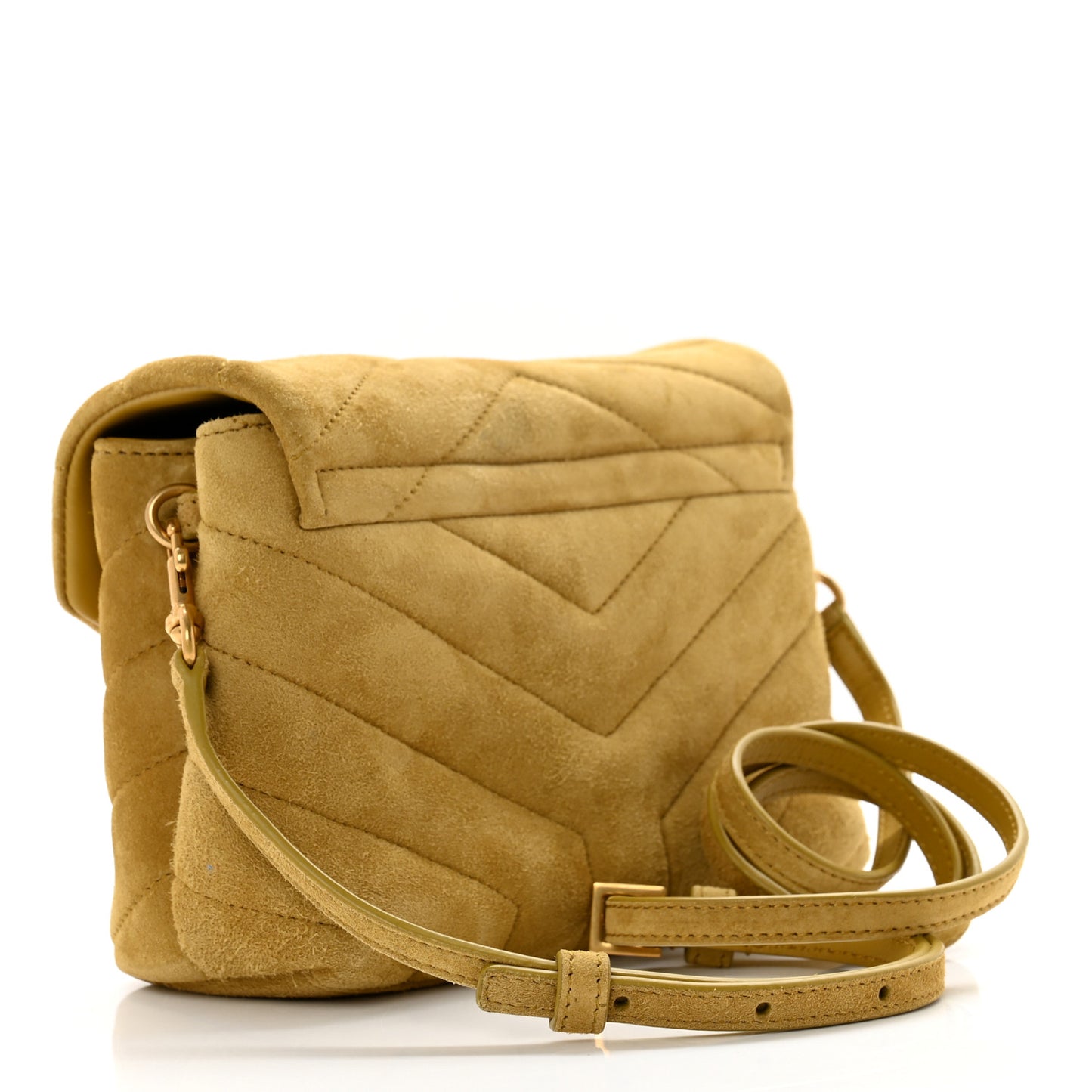Suede Toy Loulou Shoulder Bag Chartreuse