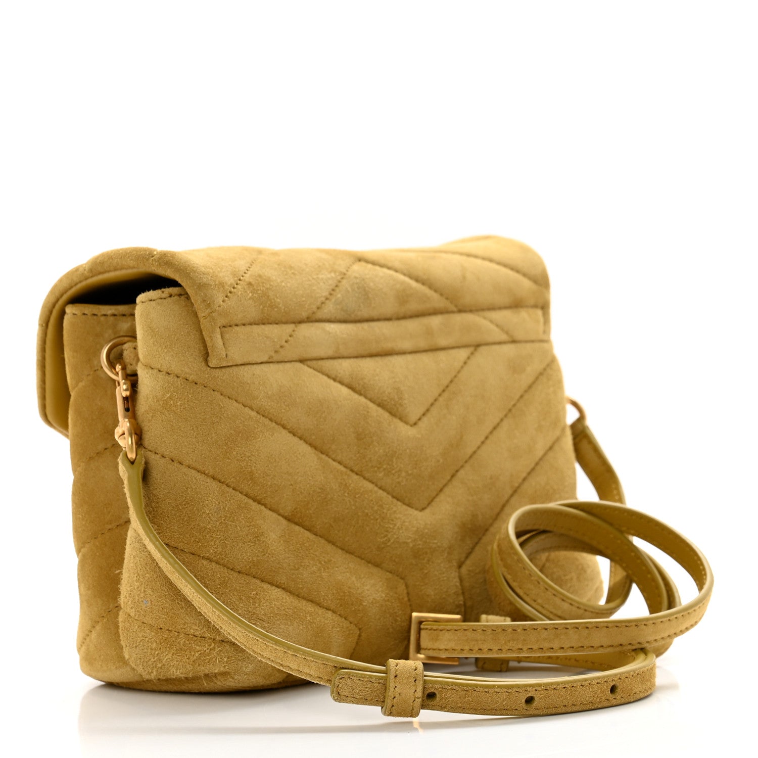 Saint Laurent Suede Toy Loulou Shoulder Bag Chartreuse 2 of 8