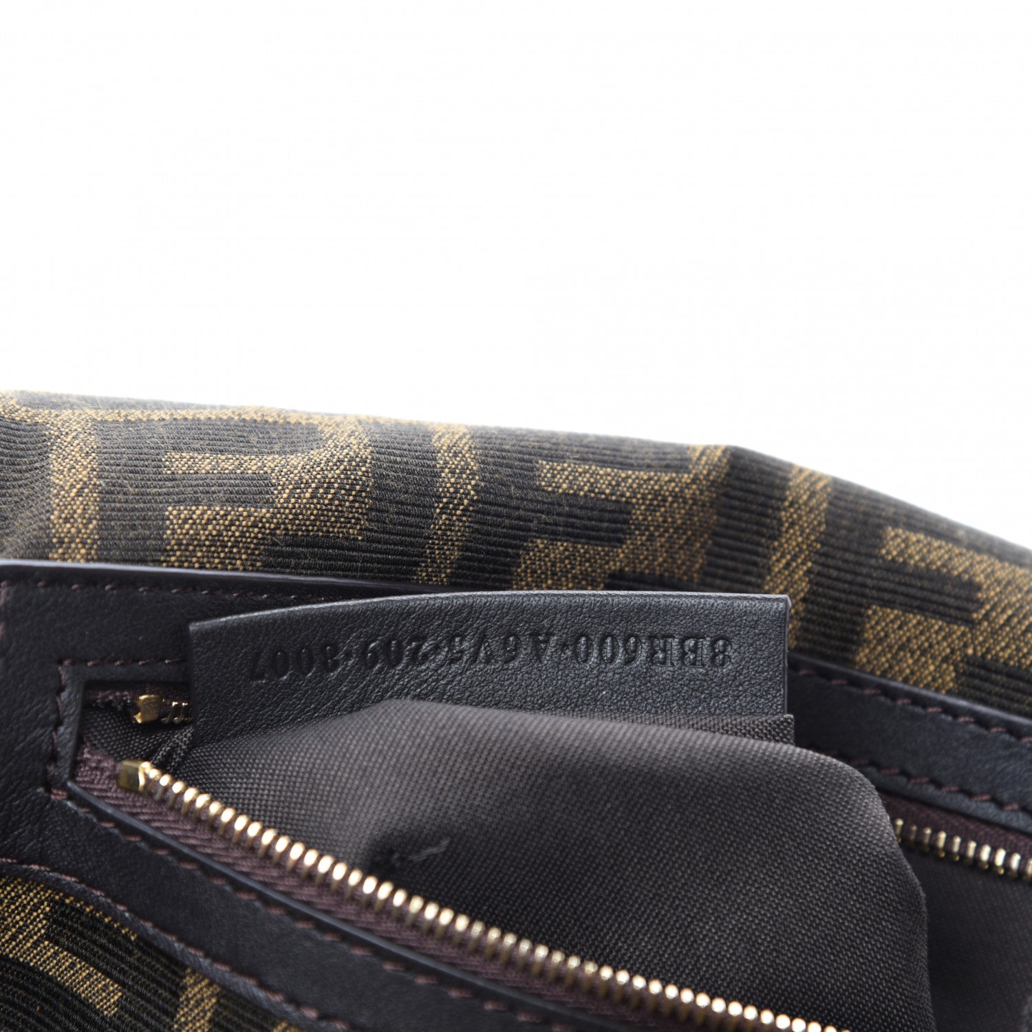 Fendi Fabric Jacquard FF 1974 Medium Baguette Tobacco Moro Black 10 of 11