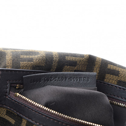 Fendi Fabric Jacquard FF 1974 Medium Baguette Tobacco Moro Black 10 of 11