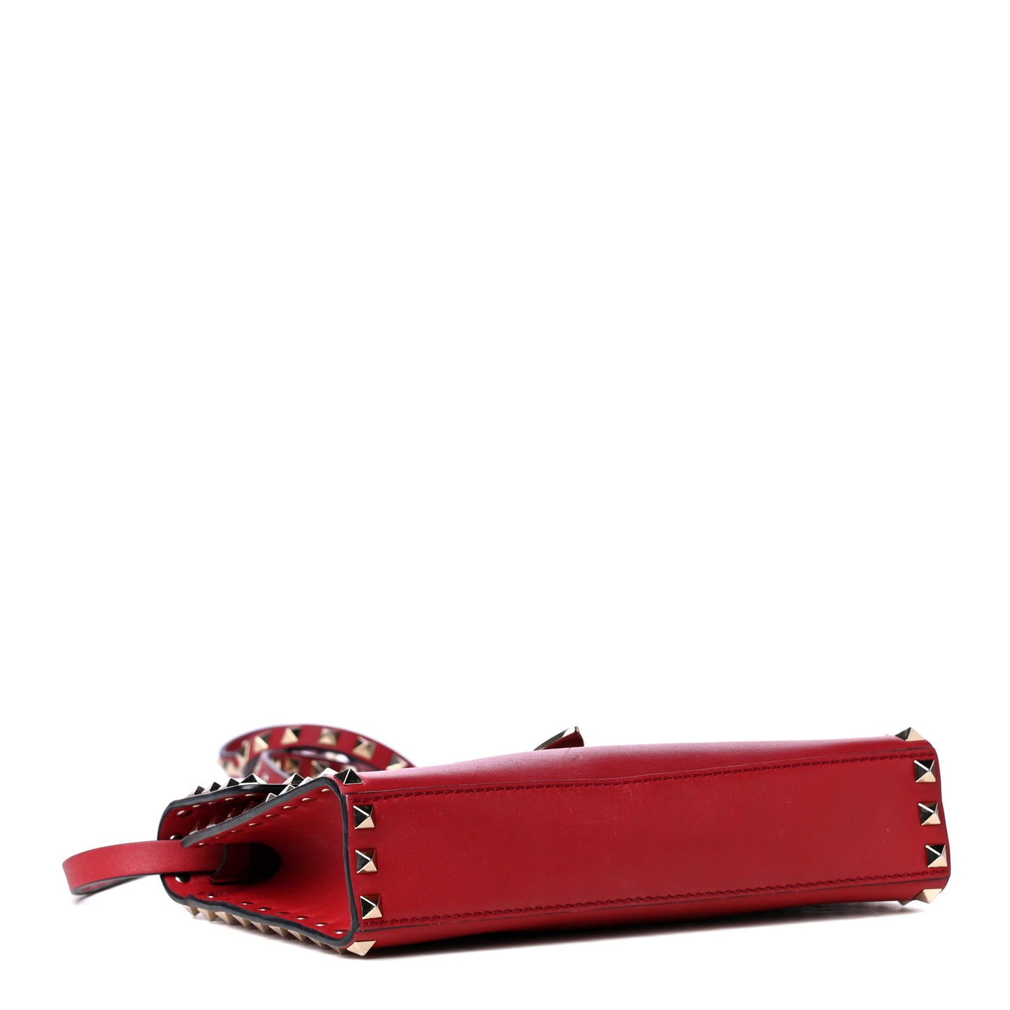Vitello Medium Rockstud Flip Lock Crossbody Bag Rosso Valentino