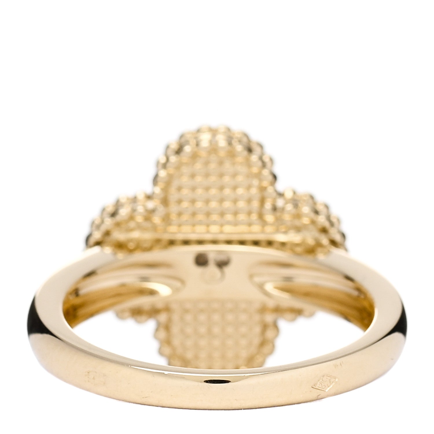 Van Cleef & Arpels 18K Yellow Gold Diamond Malachite Vintage Alhambra Ring 53 6.5 3 of 5