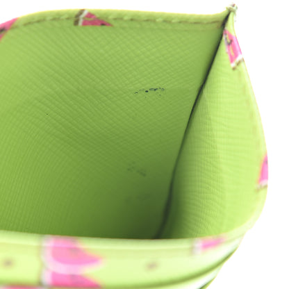 Prada Saffiano Watermelon Print Card Case Erba 7 of 9