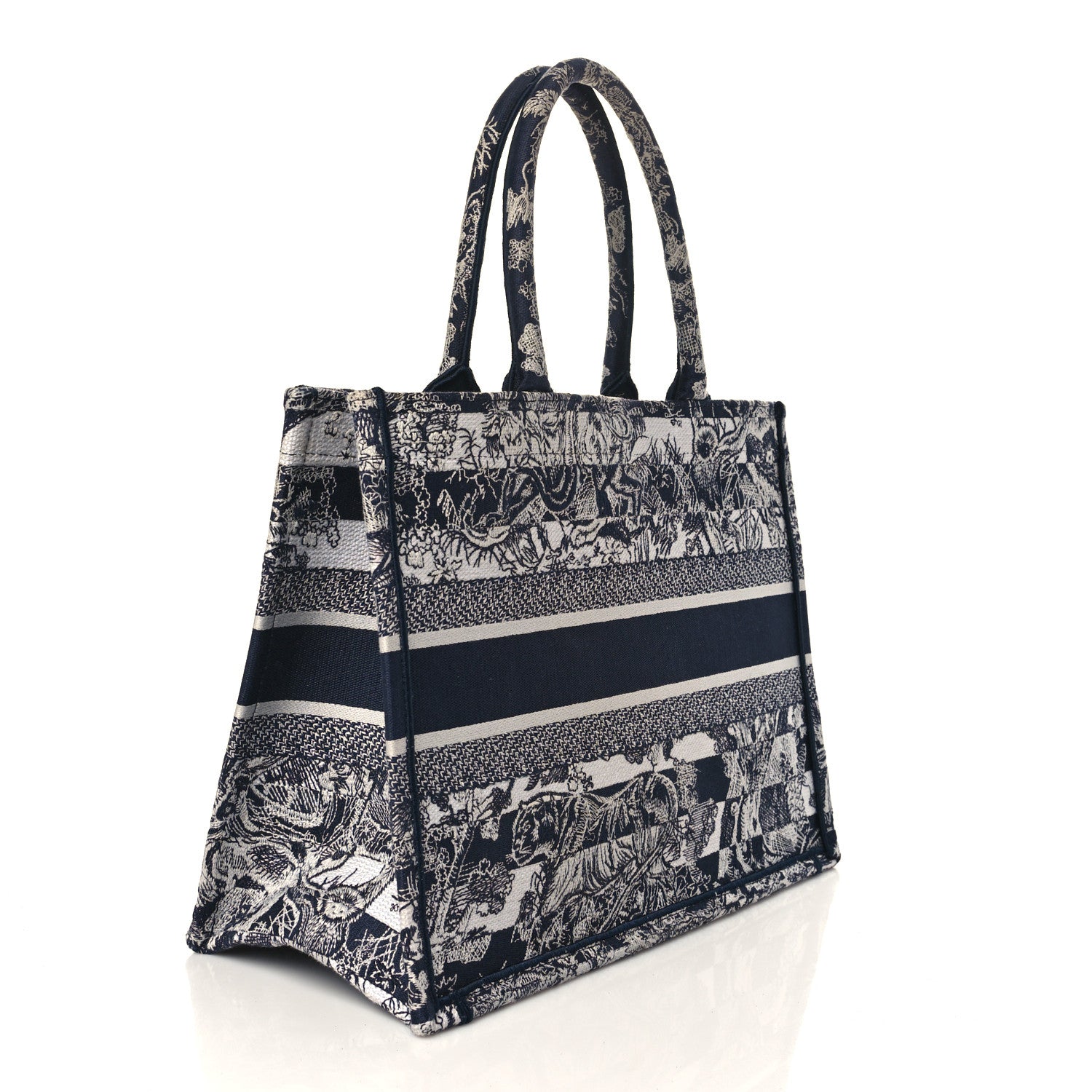 Christian Dior Canvas Embroidered Small Dioriviera Toile De Jouy Book Tote Blue 2 of 7