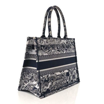 Christian Dior Canvas Embroidered Small Dioriviera Toile De Jouy Book Tote Blue 2 of 7