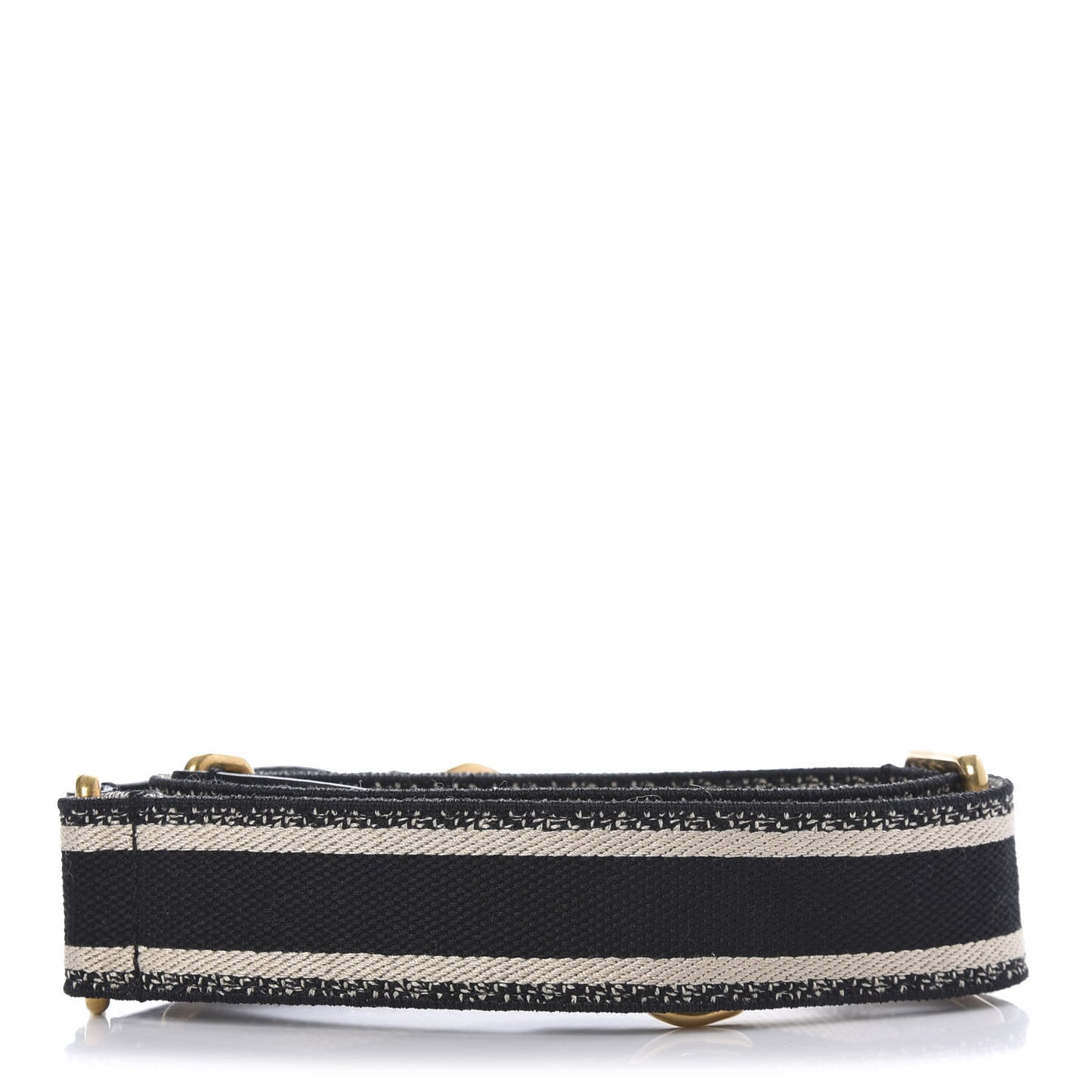 Canvas Embroidered Adjustable Shoulder Strap Black