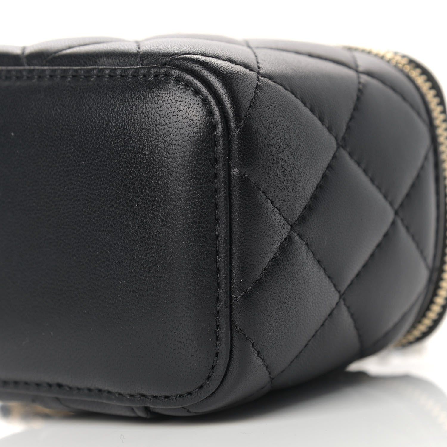 Chanel Lambskin Quilted Mini Pearl Crush Vanity Case With Chain Black 9 of 9