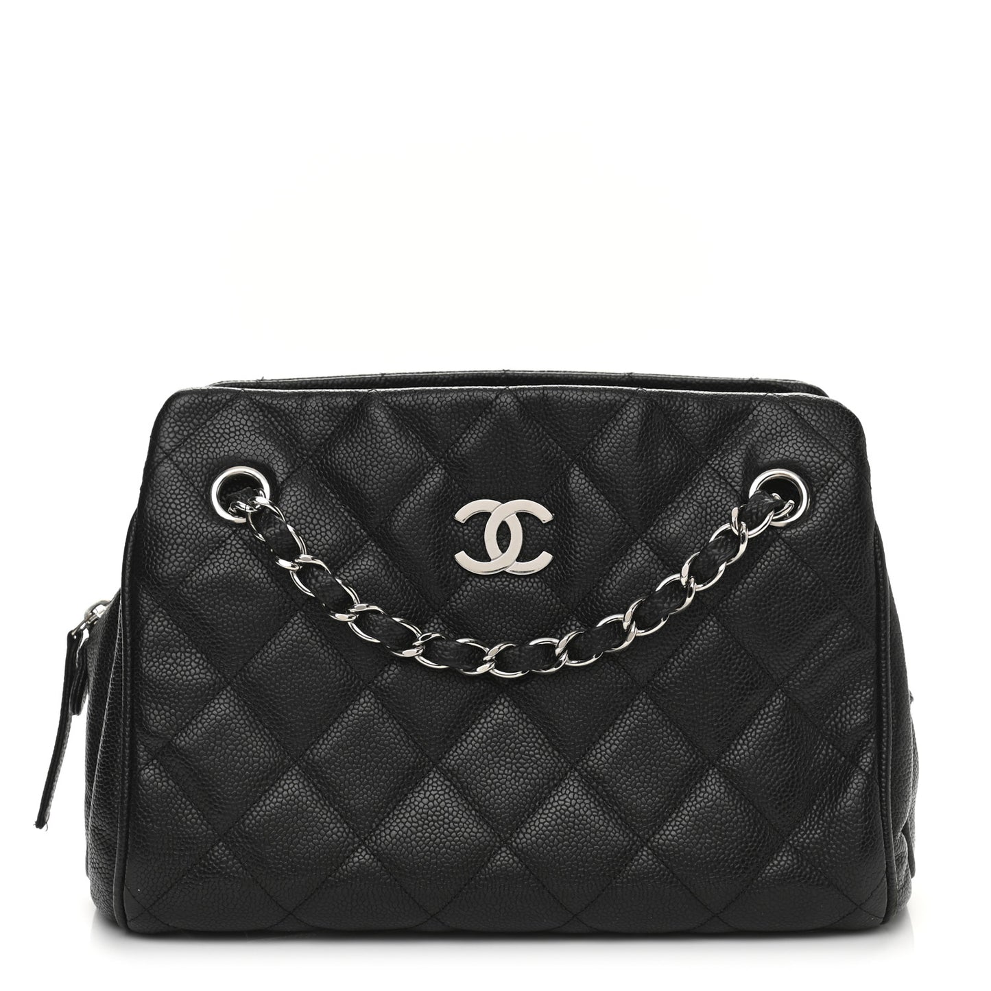 Caviar Quilted Tote Black