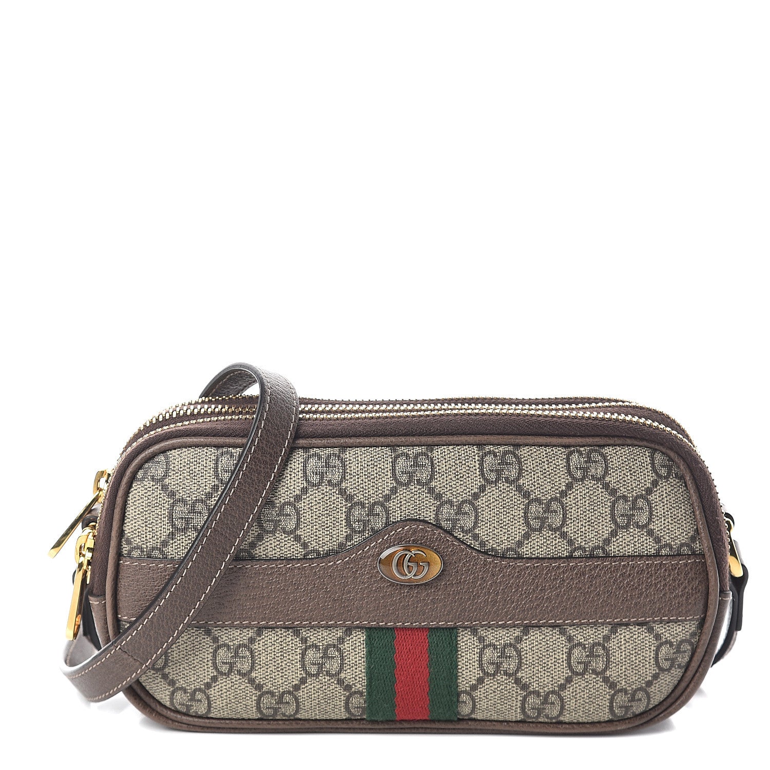 Gucci GG Supreme Monogram Web Mini Ophidia GG Bag Brown 1 of 10