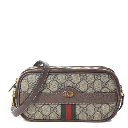 Gucci GG Supreme Monogram Web Mini Ophidia GG Bag Brown 1 of 10