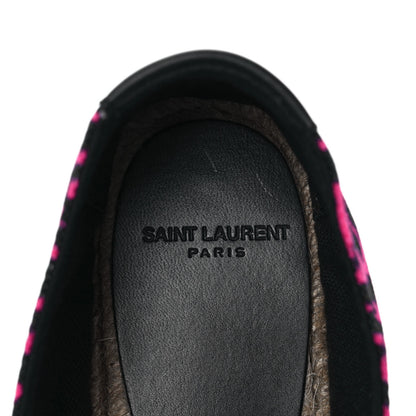 Saint Laurent Canvas Leopard Print Espadrilles 41 Fushia Black 7 of 9