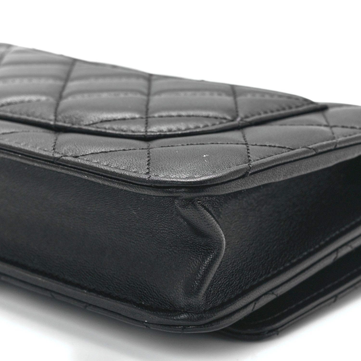 Chanel Lambskin Quilted Wallet On Chain WOC Black 12 of 13