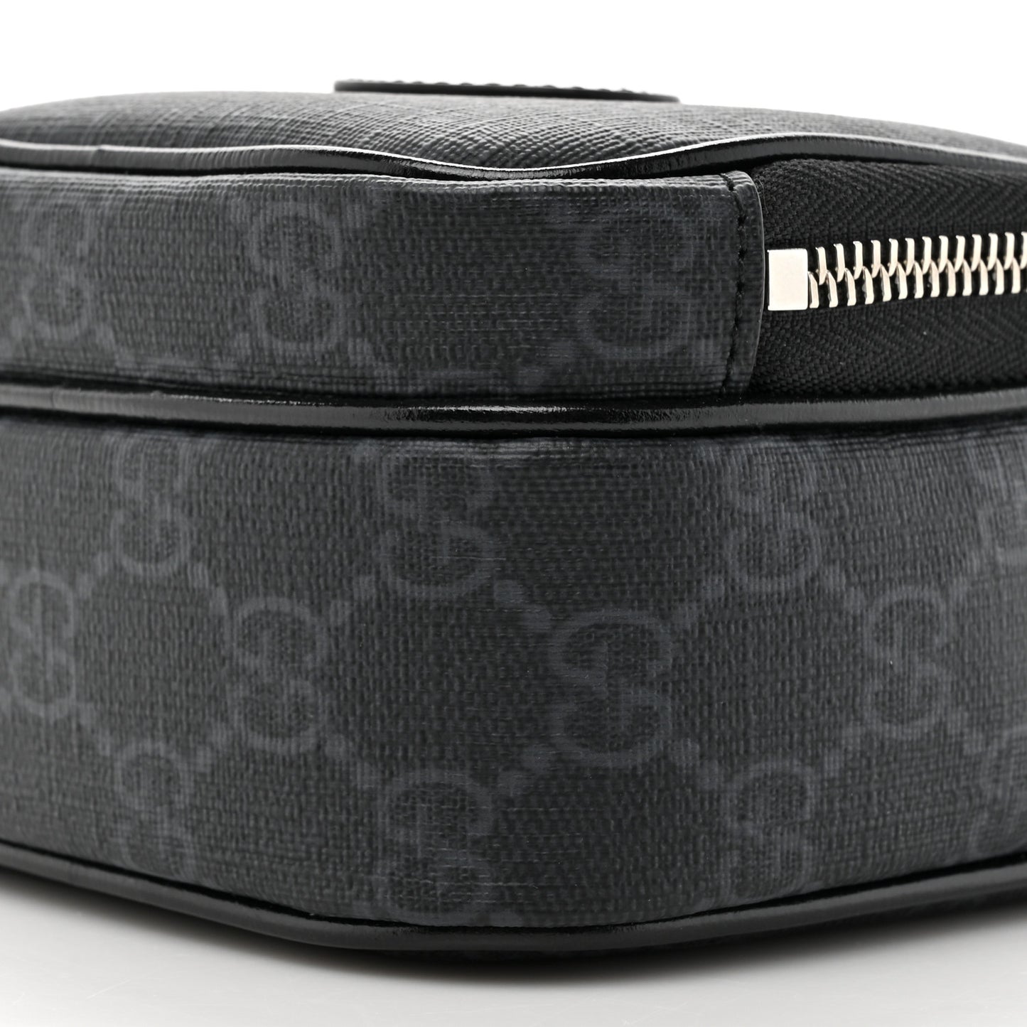 GG Supreme Monogram Azalea Calfskin Mini Retro Interlocking G Bag Black