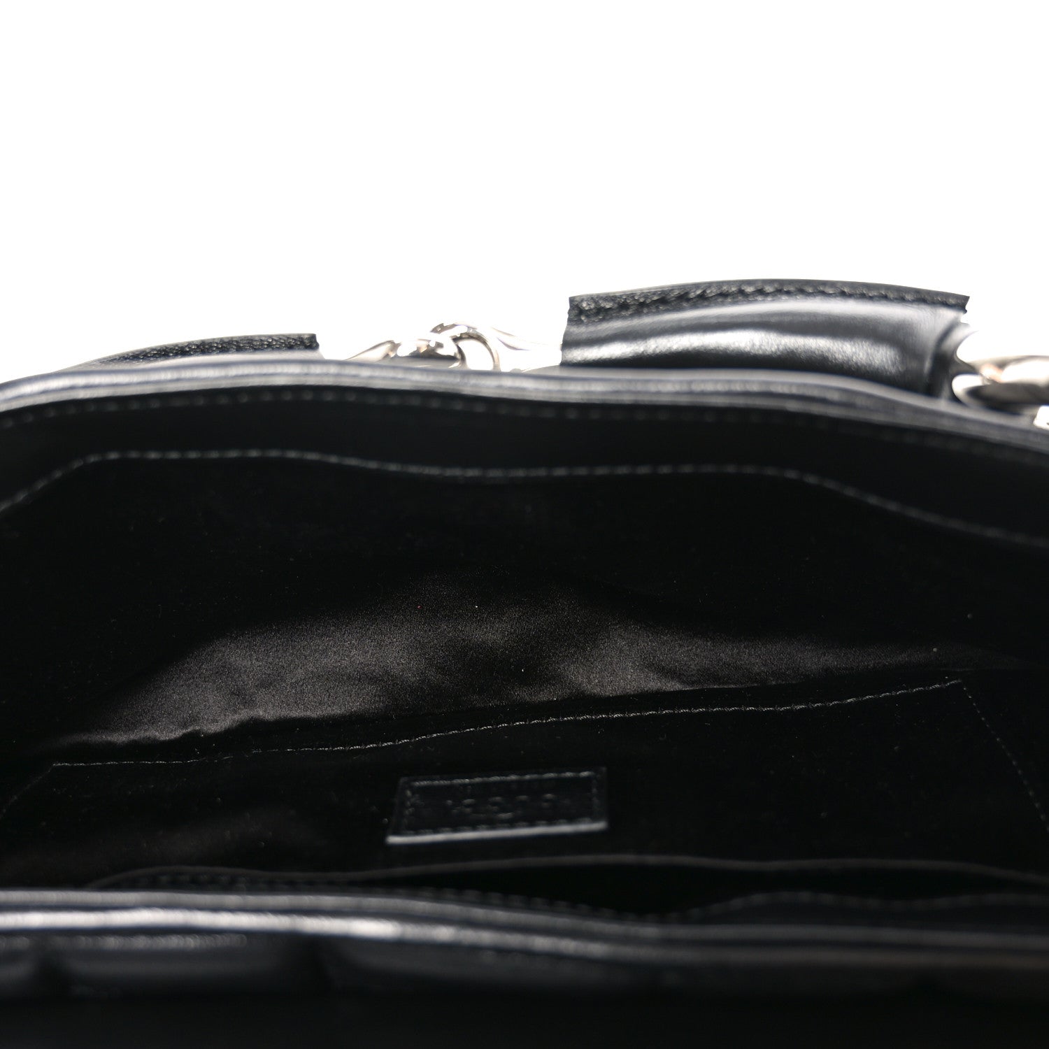 Gucci Nappa Vertical Matelasse Medium Maxi Horsebit Chain Shoulder Bag Black 9 of 19