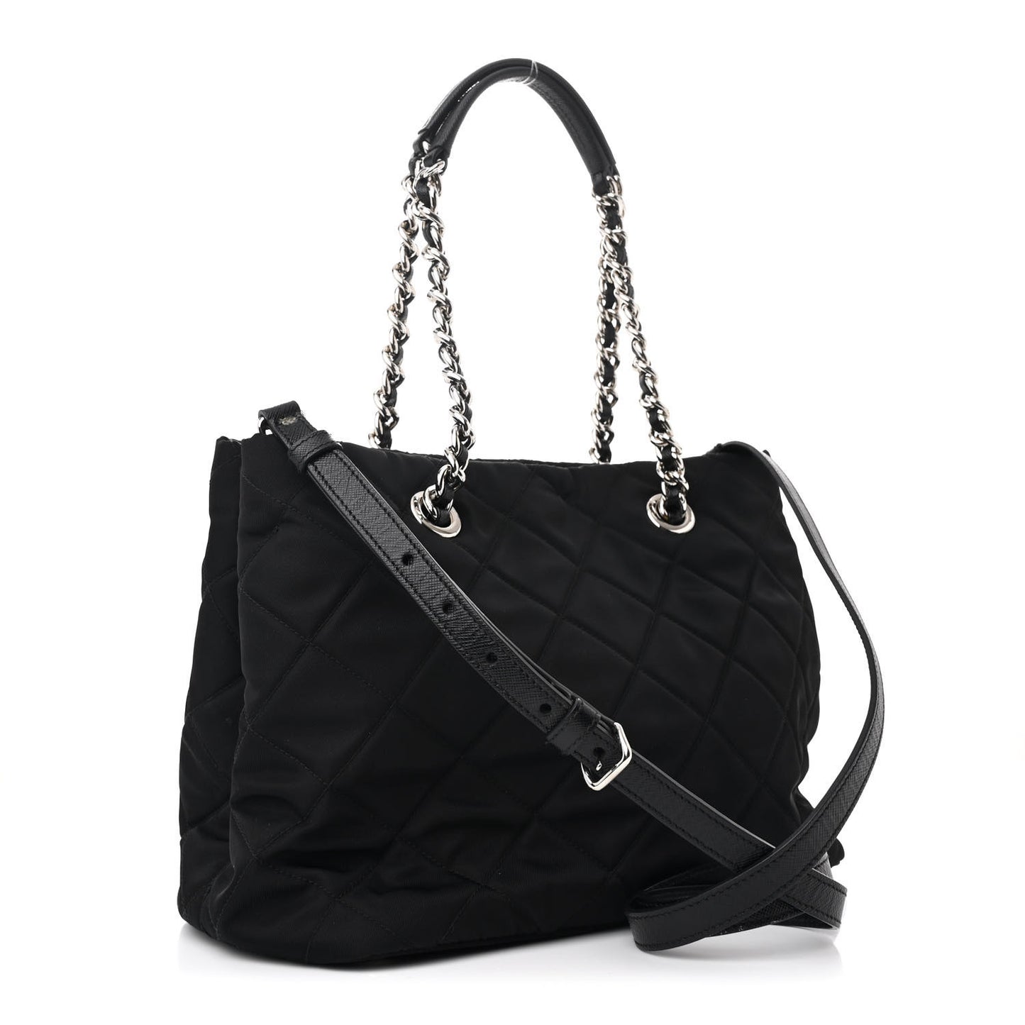 Nylon Tessuto Impuntu Quilted Tote Black