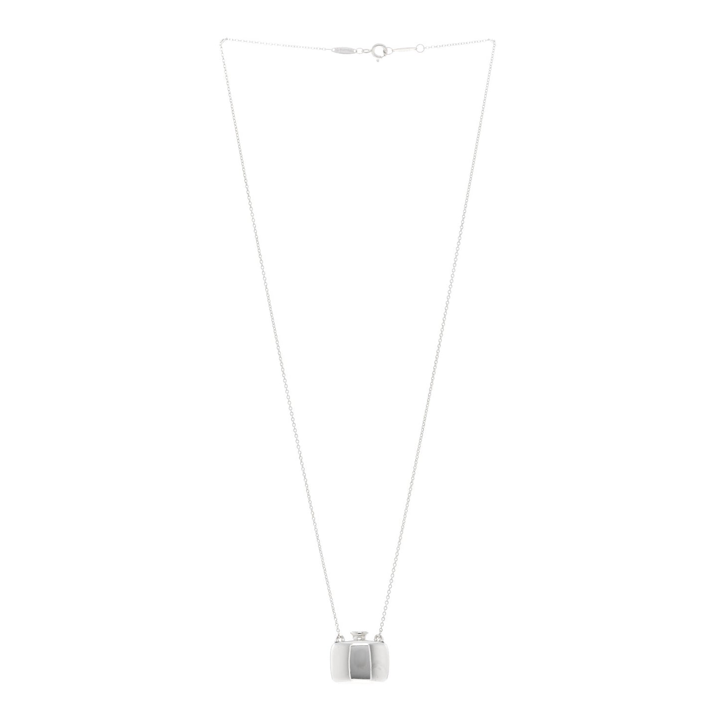 Sterling Silver Elsa Peretti Square Bottle Pendant Necklace