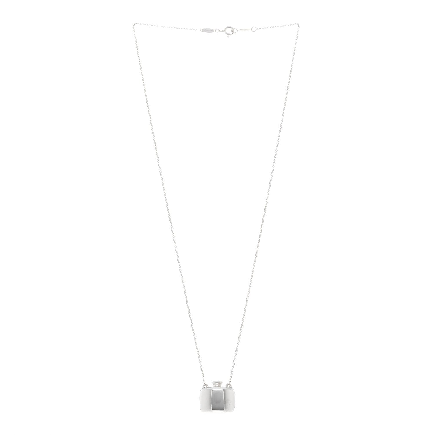 Tiffany Sterling Silver Elsa Peretti Square Bottle Pendant Necklace 3 of 4