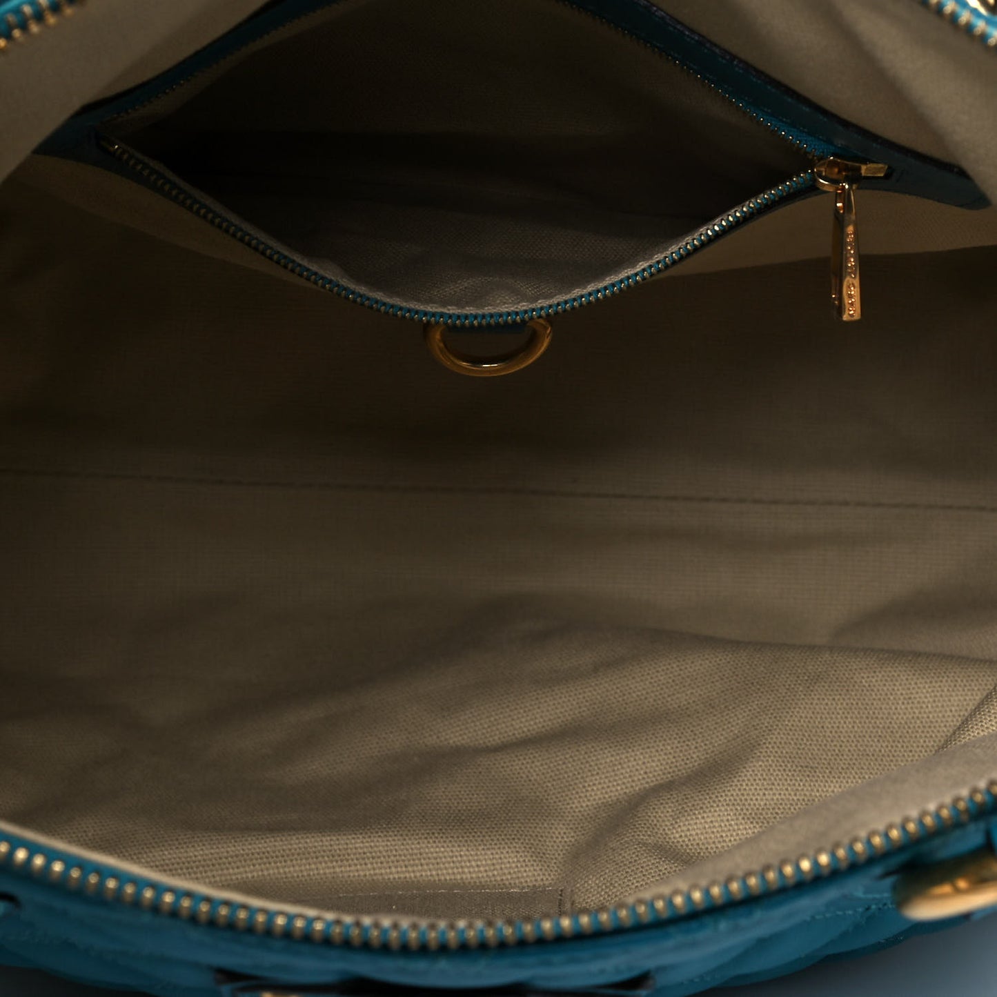 Calfskin Quilted Rio Satchel Tote Bag Turquoise