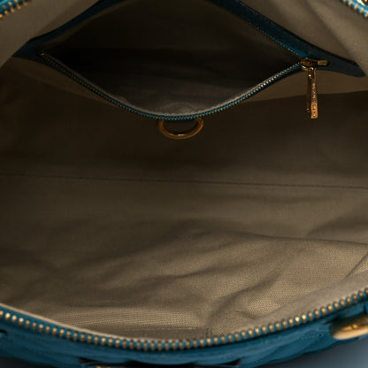 Marc Jacobs Calfskin Quilted Rio Satchel Tote Bag Turquoise 5 of 11