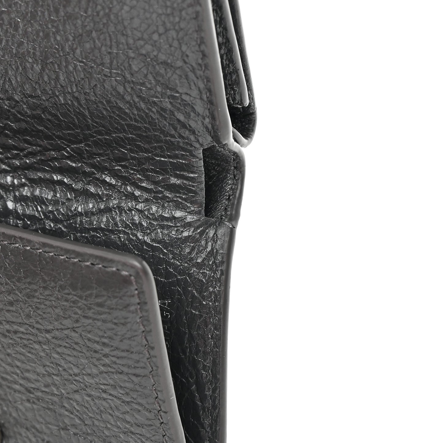 Agneau Classic Silver Hardware Mini Wallet Gris Fossile