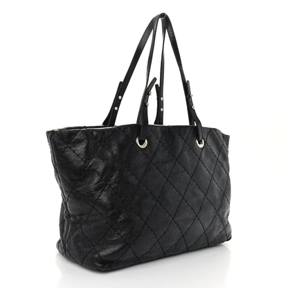 Chanel Glazed Calfskin Large On The Road Tote Black 3 of 10