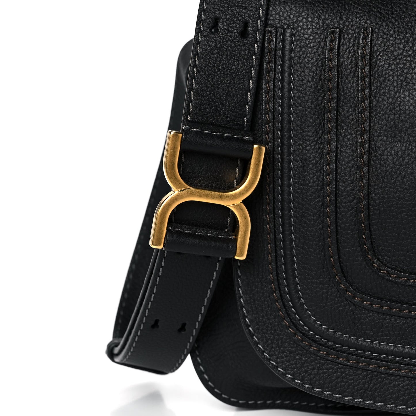Calfskin Medium Marcie Top Handle Bag Black