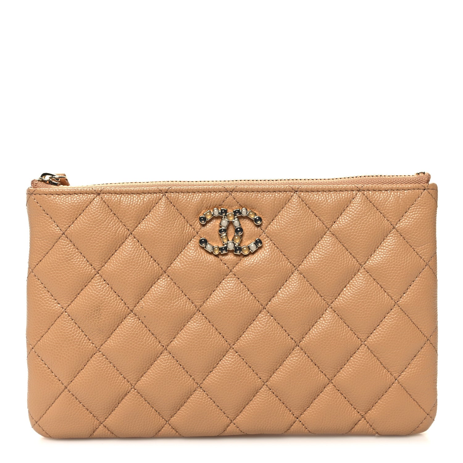 Chanel Caviar Quilted Coco Candy Small Cosmetic Case Beige 1 of 10