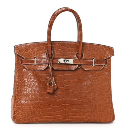 Hermes Matte Alligator Birkin 35 Fauve 1 of 9