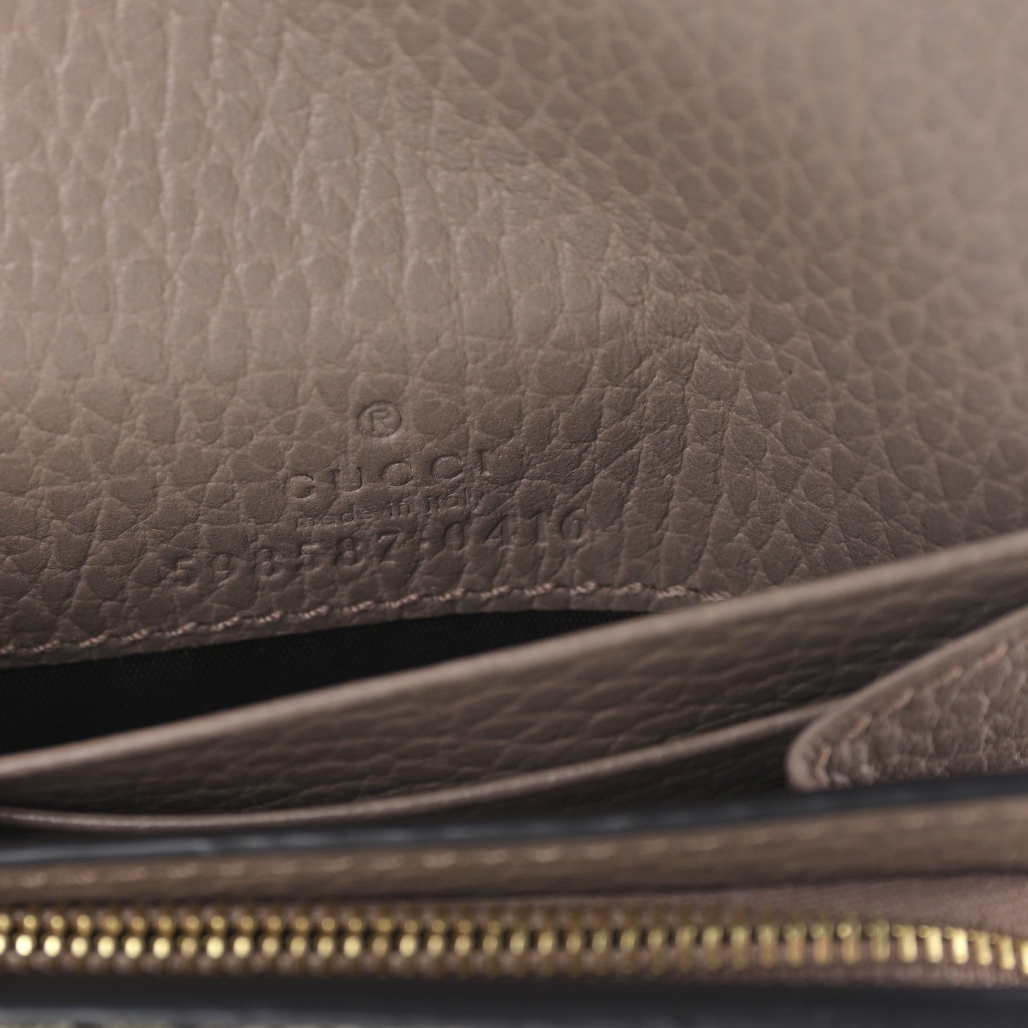 Gucci Dollar Calfskin GG Supreme Monogram Medium GG Marmont Card Case Porcelain Rose Beige Ebony 7 of 10
