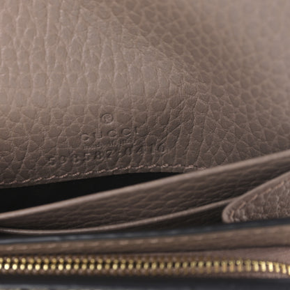 Gucci Dollar Calfskin GG Supreme Monogram Medium GG Marmont Card Case Porcelain Rose Beige Ebony 7 of 10