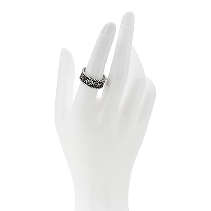 Gucci Sterling Silver Interlocking G Flower Ring 56 7.5 4 of 13