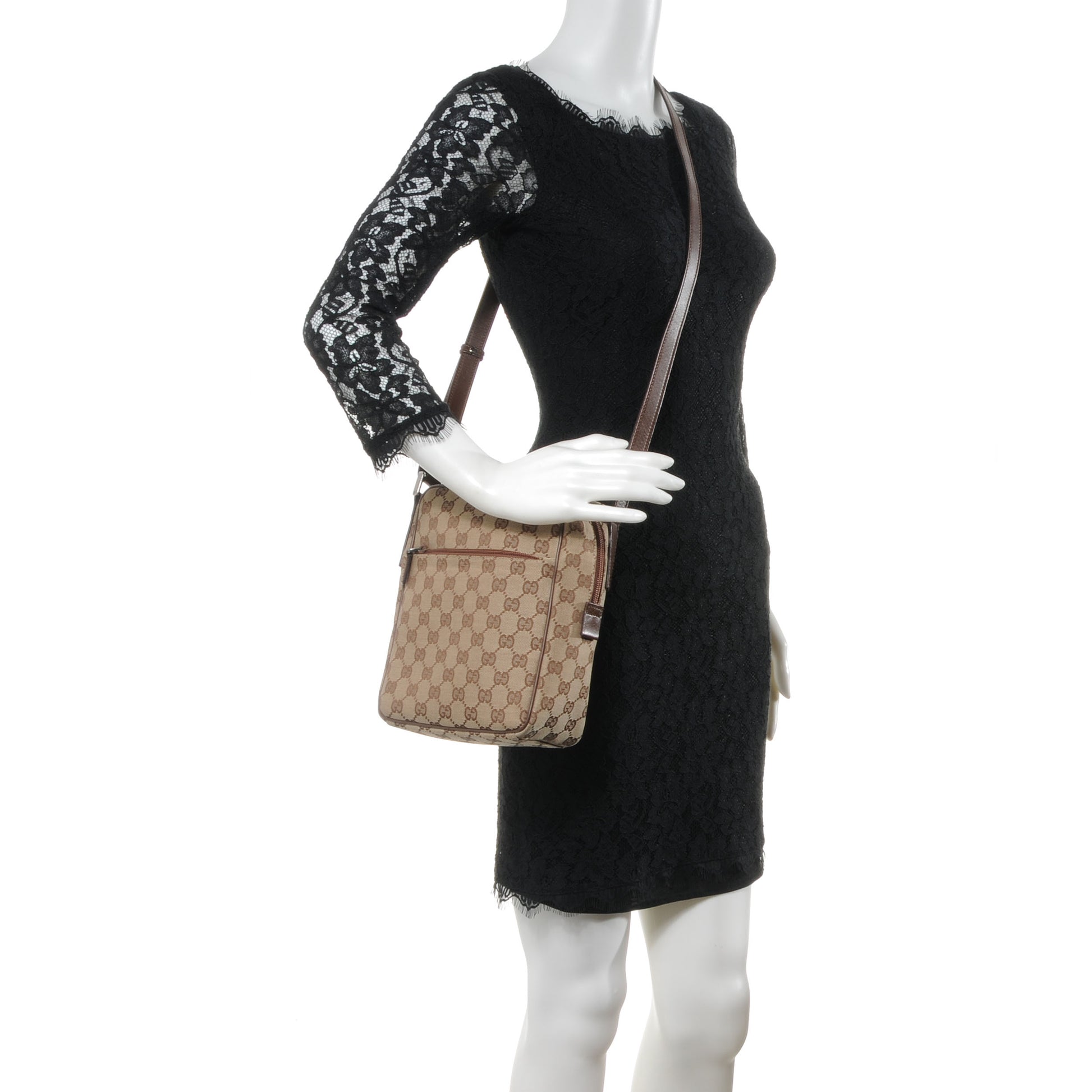 Gucci Monogram GG Flight Small Crossbody Bag Ebony 2 of 7