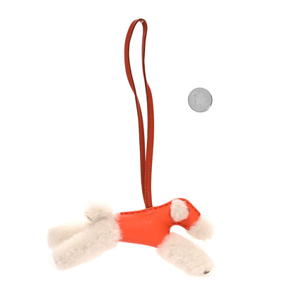 Hermes Milo Lambskin Shearling Budy Charm Orange Poppy 2 of 3