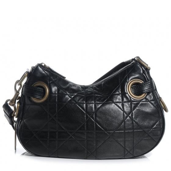 Lambskin Cannage Small Hobo Black
