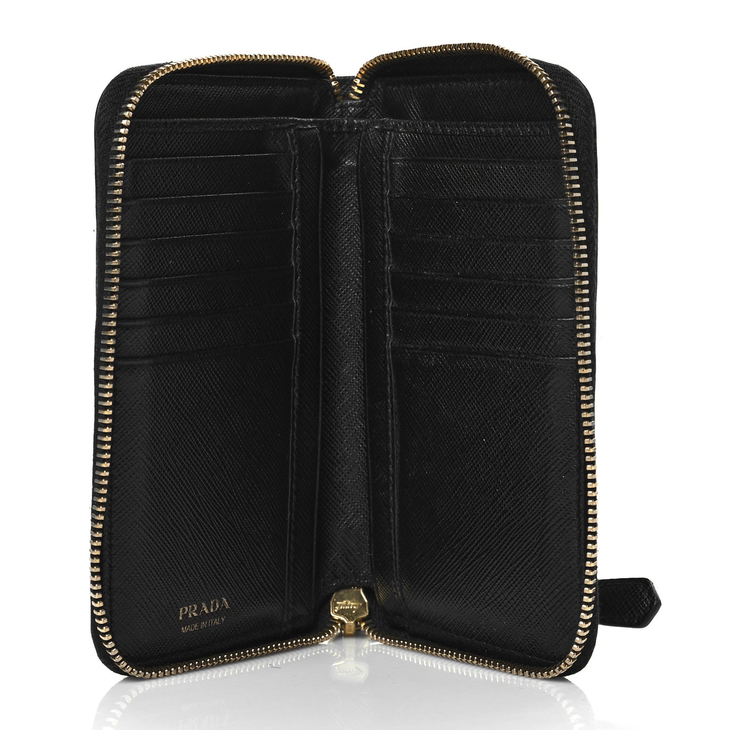 Saffiano Zip Around Wallet Black