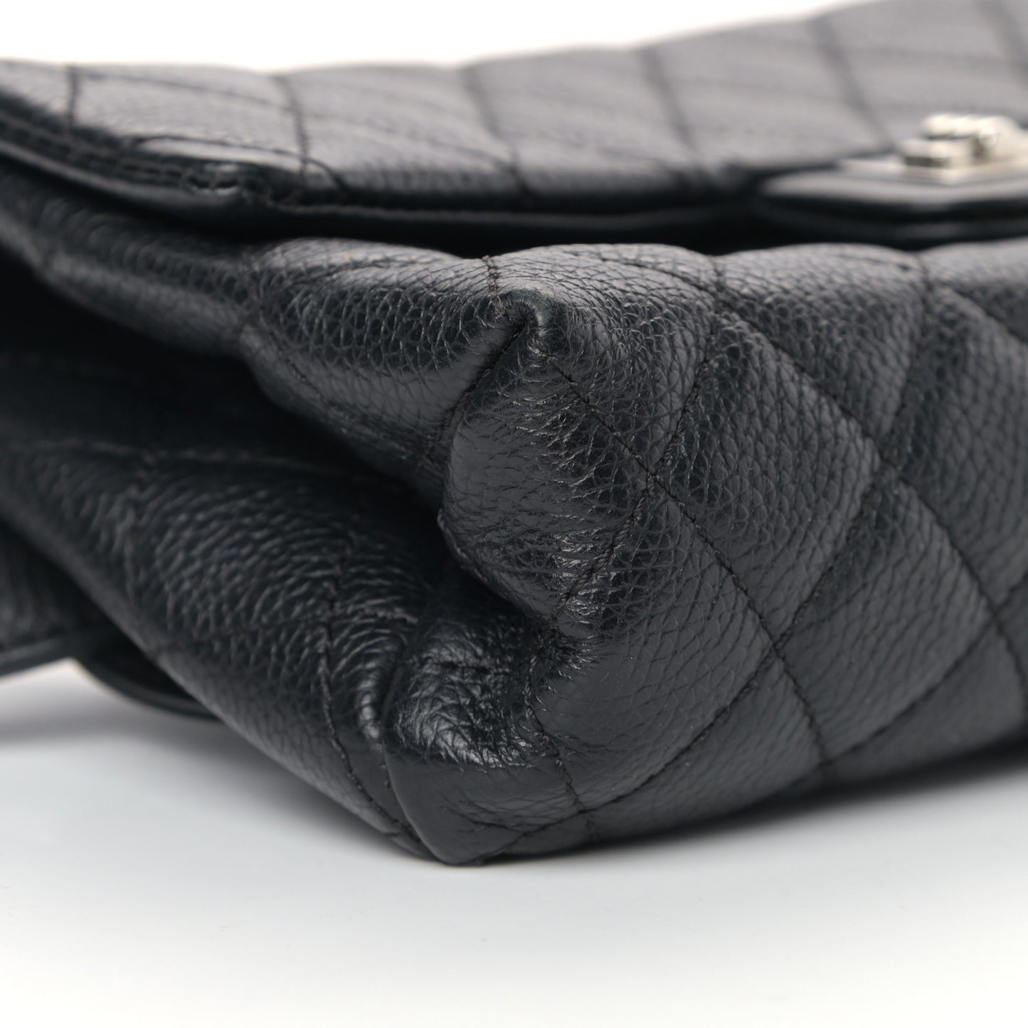Grained Calfskin Quilted 2.55 Reissue Flap Belt Bag Clutch Black