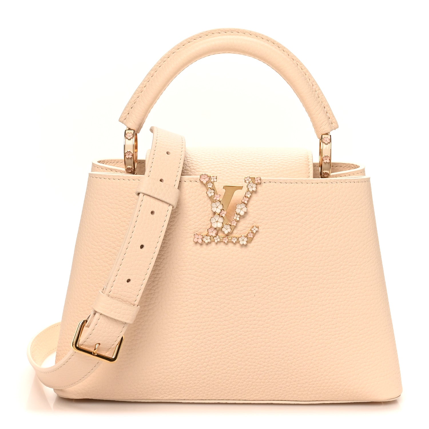Louis Vuitton Taurillon Bloom Capucines BB Powder Beige 1 of 9