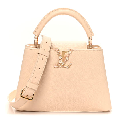 Louis Vuitton Taurillon Bloom Capucines BB Powder Beige 1 of 9