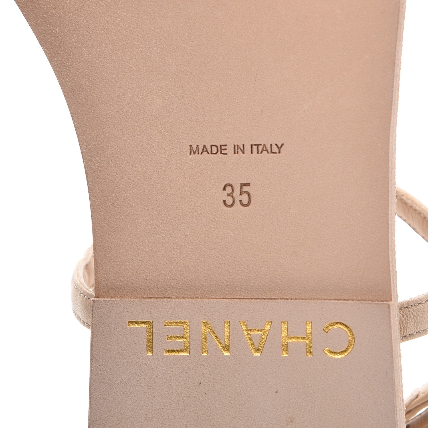 Chanel Lambskin CC Chain Thong Sandals 35 Beige 7 of 8