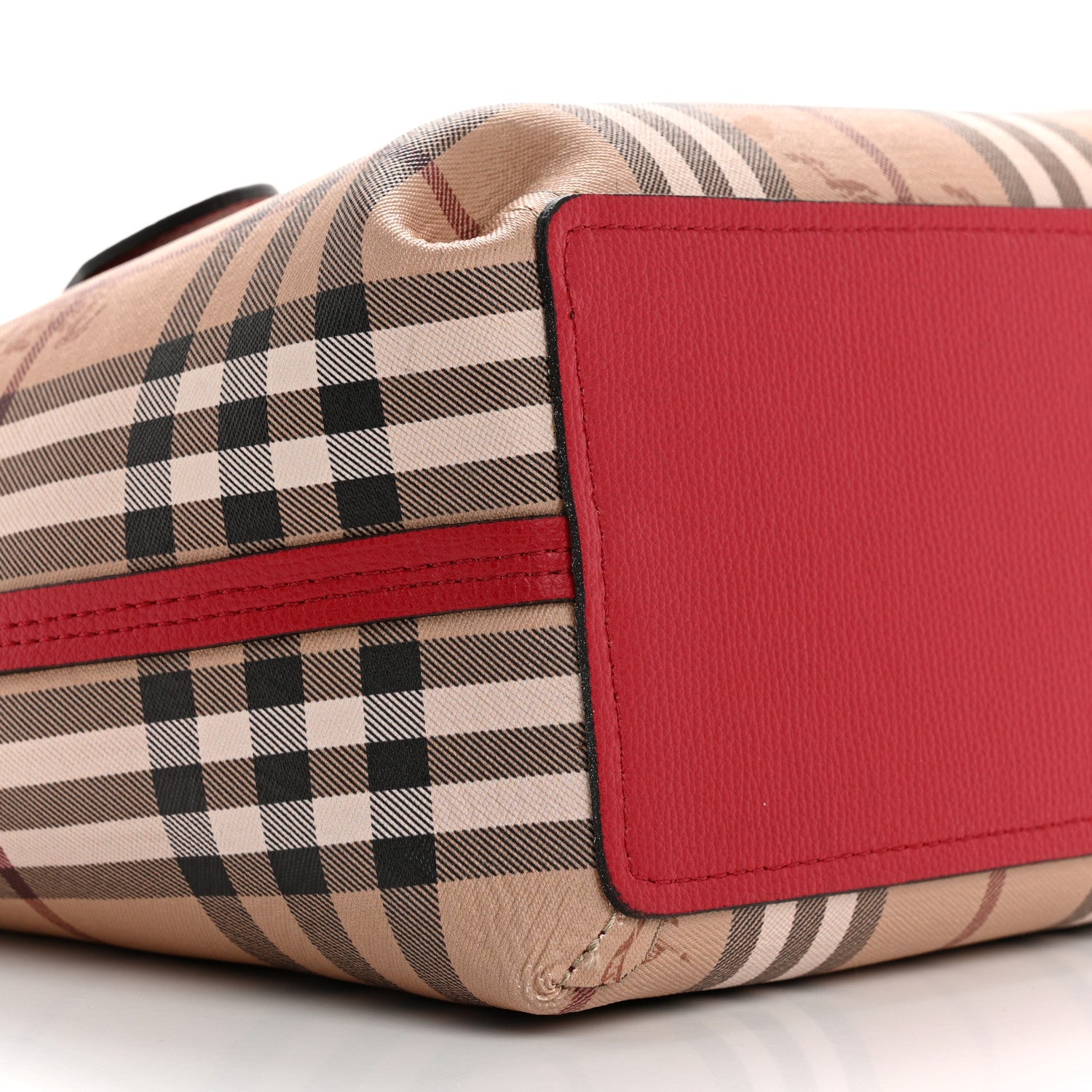 Burberry Haymarket Check Medium Reversible Tote Poppy Red 9 of 21