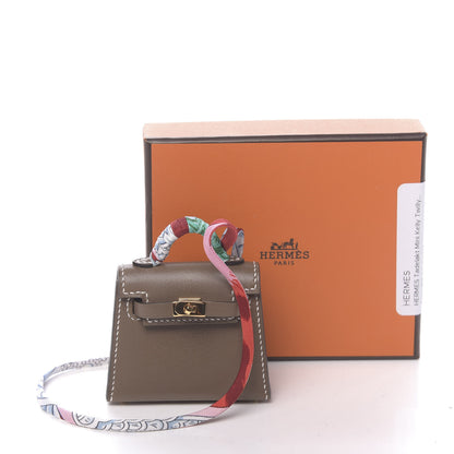 Hermes Tadelakt Mini Kelly Twilly Bag Charm Etoupe 6 of 6