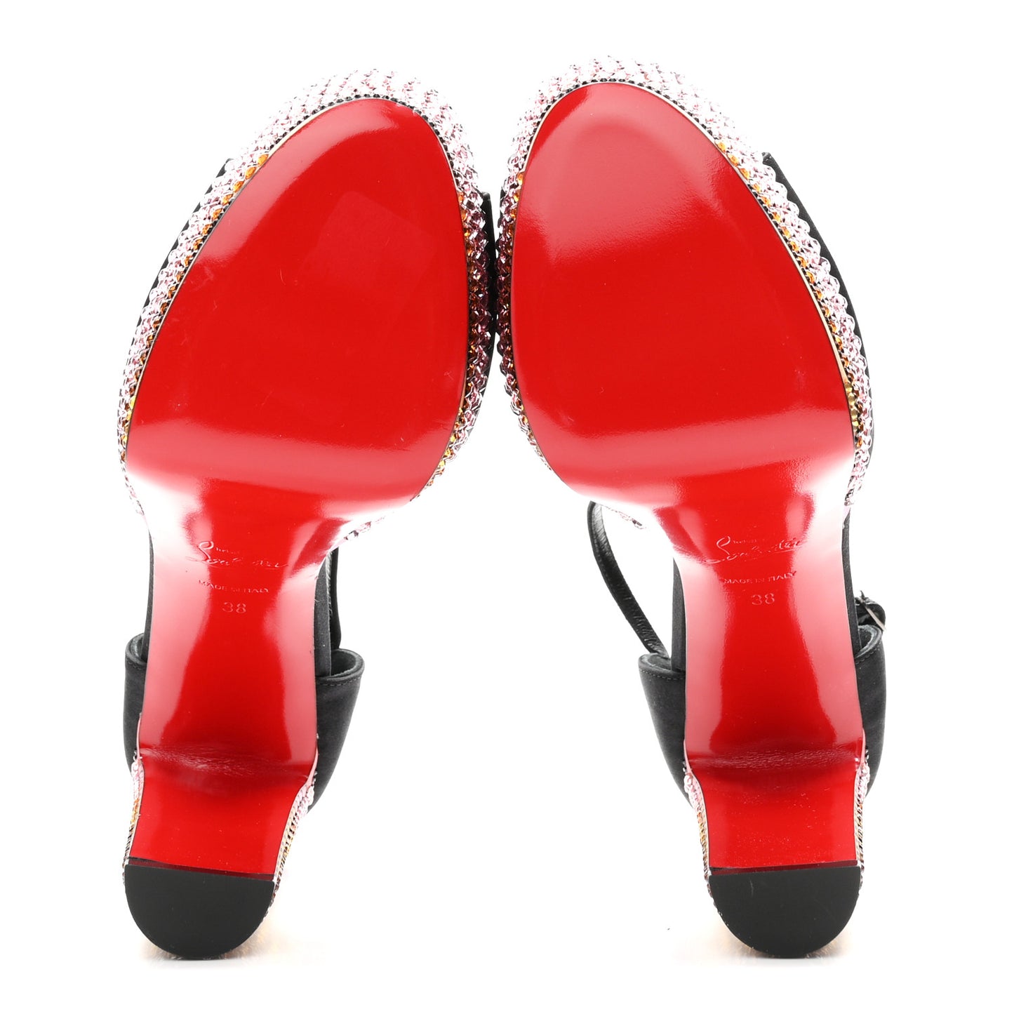 Satin Strass Sandaloo Aftersun 130 Sandals 38 Black Multicolor