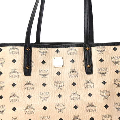 MCM Visetos Medium Project Reversible Shopper Tote Beige 9 of 14
